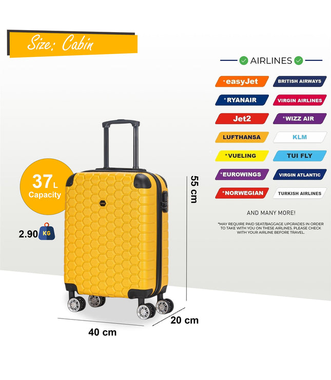 Noda Cabin Hard Shell Suitcase in Yellow