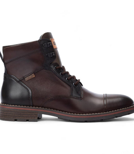 Pikolinos Men's Olmo Brown Leather Zip & Lace Up Ankle Boots - York