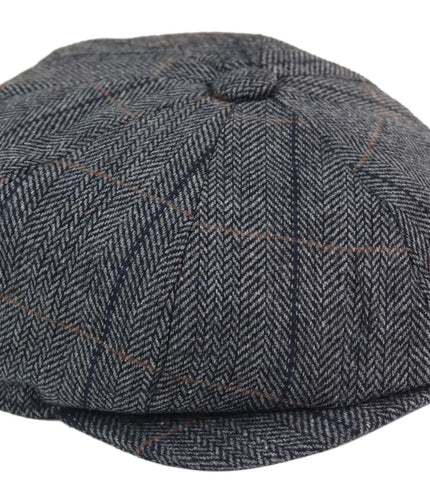Mens Peaky Blinders Herringbone Newsboy Gatsby Flat Baker Hat