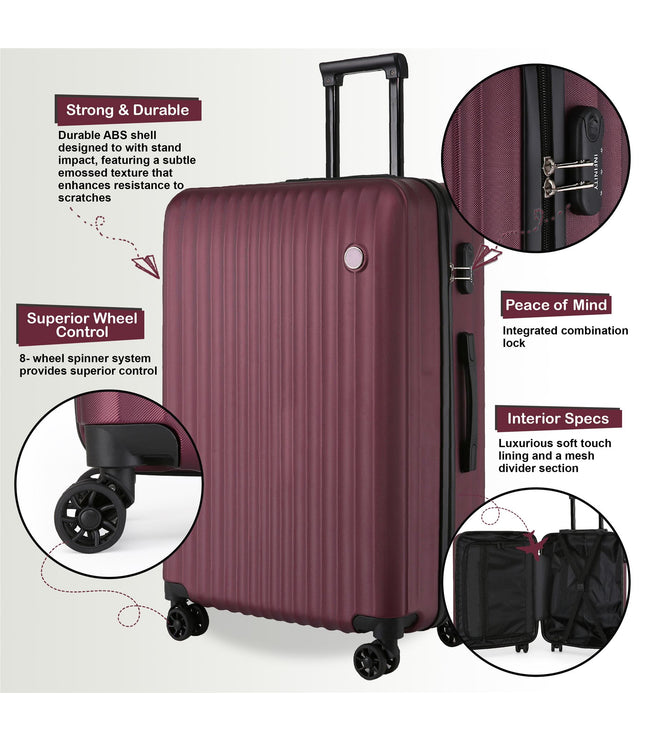 Edmonton Large Hard Shell Suitcase in Burgundy