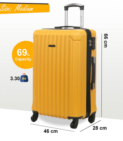 Corowa Medium Hard Shell Suitcase in Yellow