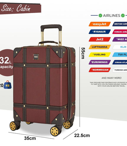 Alston Cabin Hard Shell Suitcase in Burgundy