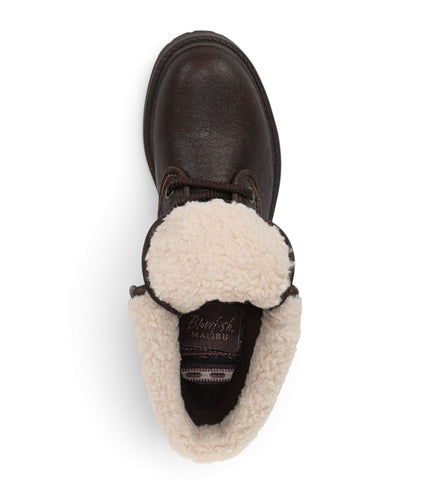 Blowfish Malibu Women's Brown Faux Leather Lace Up Winter Boots - Andy-Cozy