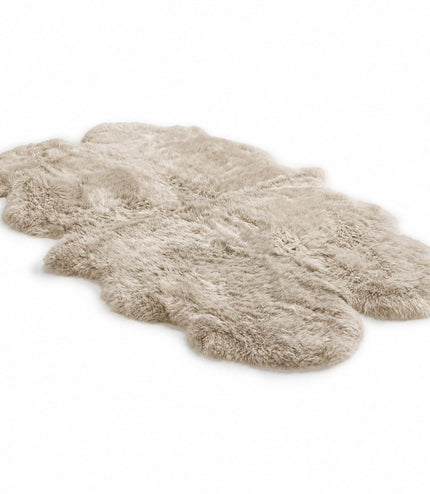 Genuine Sheepskin Cream Quad Natural Fluffy Silky Soft Real Wool Rug