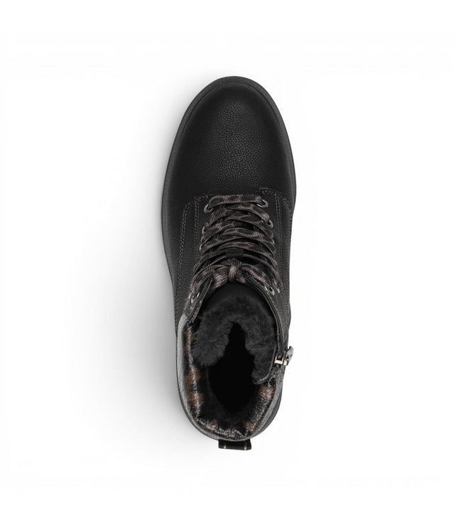Tamaris Women’s Black Warm Lace-Up Winter Outdoor Ankle Boots - 26266-43