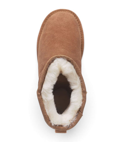 Women’s Chestnut Tan Genuine Sheepskin Real Fur Winter Ankle Boots - Frost