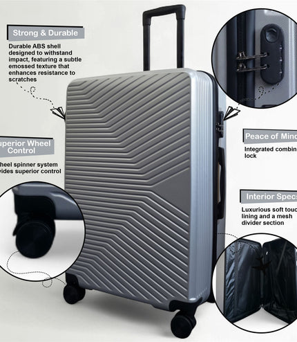 Junee Medium Hard Shell Suitcase in Silver