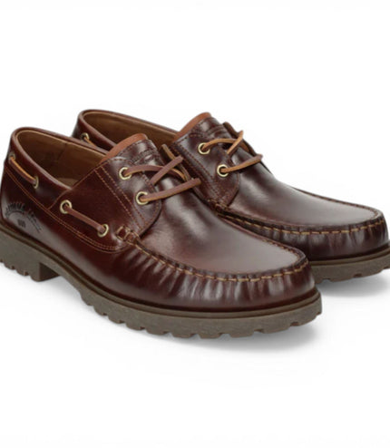 Panama Jack Boat C8 Men's Waterproof Bark Brown Leather Lace-Up Low-Cut Ankle Boots