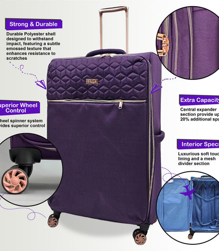 Bexley Cabin Soft Shell Suitcase in Purple