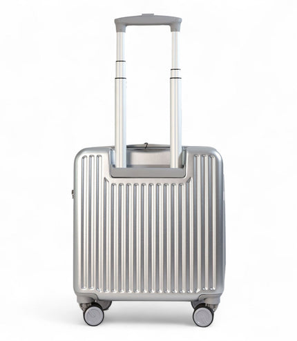 Hard Shell Cabin 44 x 22 x 38 cm Silver TSA Secure Luggage Suitcase Suitable for Easyjet, Ryanair