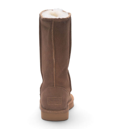 Women’s Chestnut Genuine Sheepskin Fur-Lined Winter Mid-Calf Boots