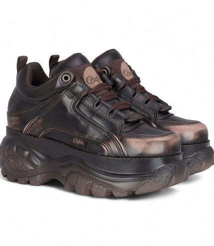 Buffalo Womens Vintage Brown Chunky Platform Fashion Trainers - 1339-14-VNTG