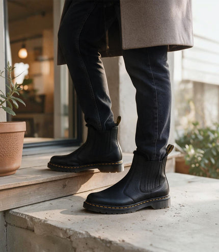 Dr Martens 2976 Leonore II Black Fur Lined Chelsea Boots - 41416001