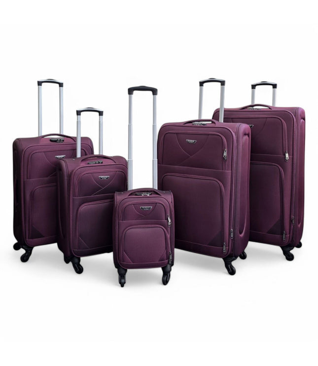 Nagoya Set of 5 Soft Shell Suitcase in Purple