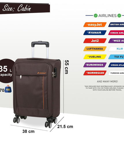 Carrollton Cabin Soft Shell Suitcase in Brown