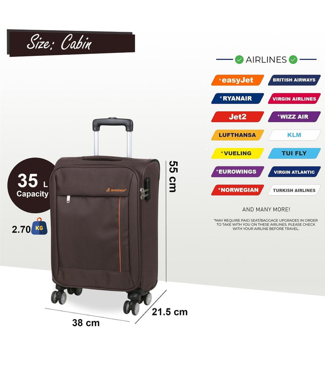 Carrollton Cabin Soft Shell Suitcase in Brown