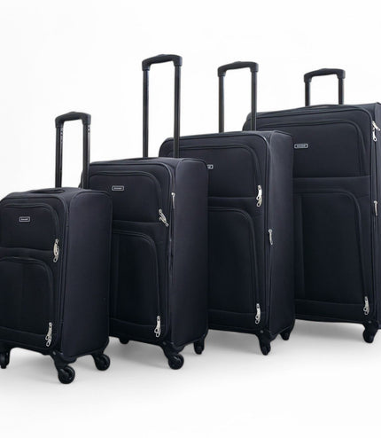 Tahara Set of 4 Soft Shell Suitcase in Black