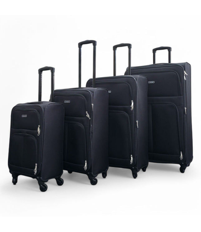 Tahara Set of 4 Soft Shell Suitcase in Black