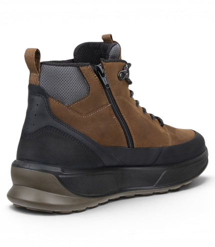 Ecco Men's Waterproof Black Tan Leather Outdoor Walking Boots - Byway 2.0