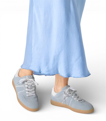 Tamaris Women's Blue White Leather Trainers Sneaker Shoes
