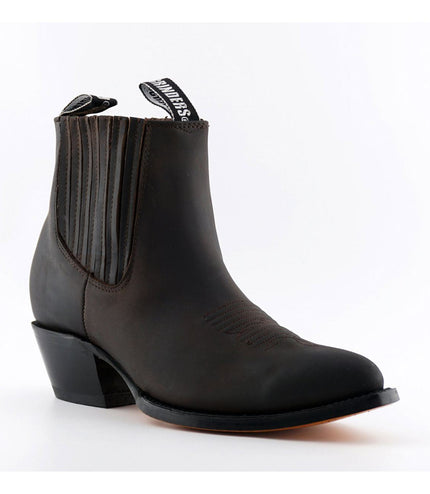 Grinders Unisex Brown Western Ankle Boots - Maverick