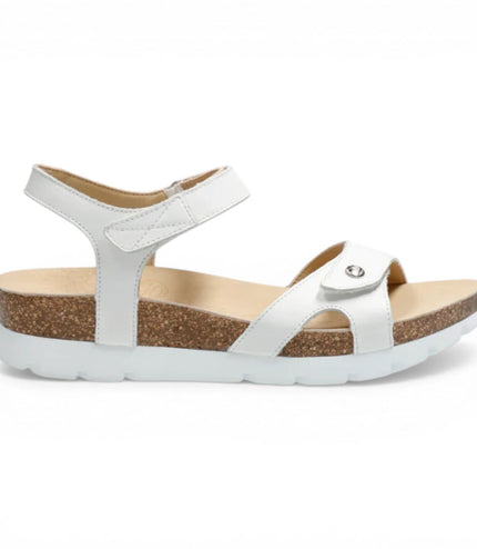 Panama Jack Women's Wedge White Leather Platform Sandals -  Sulia B1