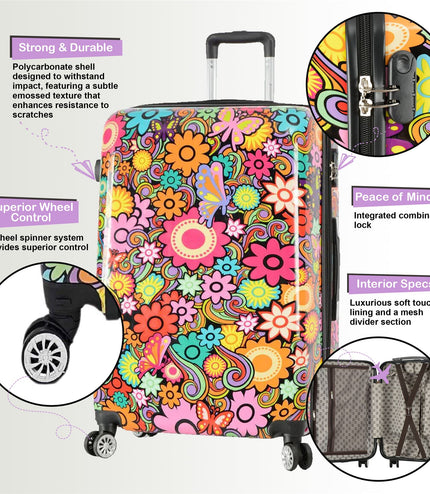 Congleton Large Hard Shell Suitcase in Flower