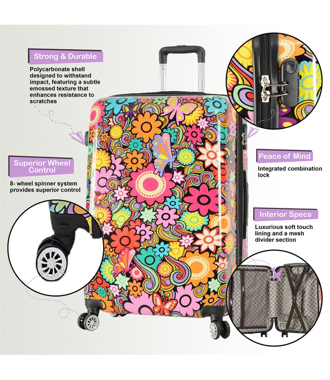 Congleton Large Hard Shell Suitcase in Flower