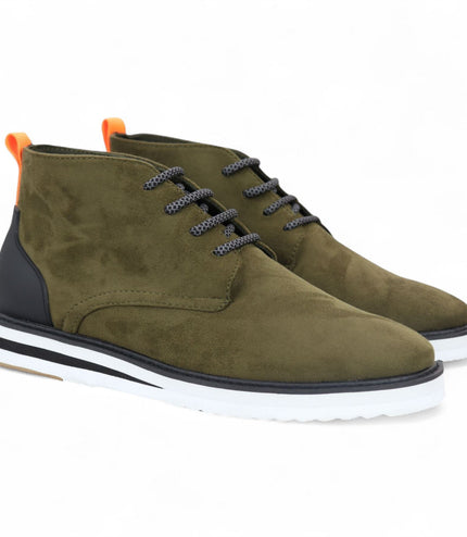 Men's Olive Suede Lace-Up Ankle Desert Boots