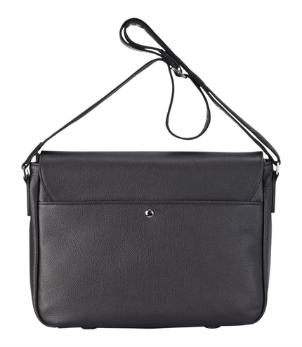 Genuine Leather Black Laptop Bag Travel Work Messenger Satchel - Camden