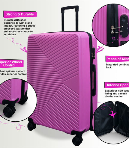 Junee Large Hard Shell Suitcase in Pink