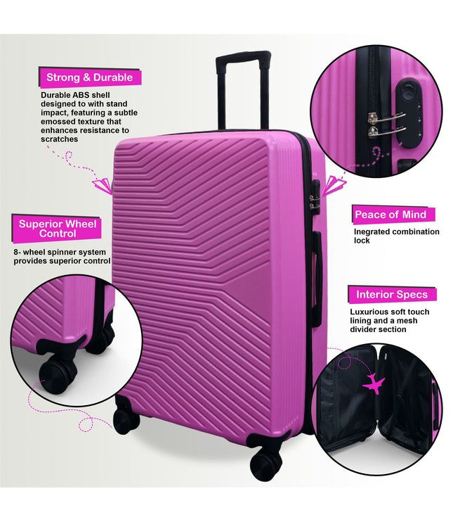 Junee Large Hard Shell Suitcase in Pink