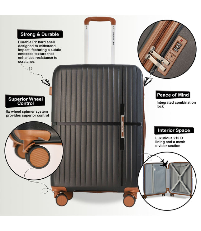 Corowa Cabin Hard Shell Suitcase in Black