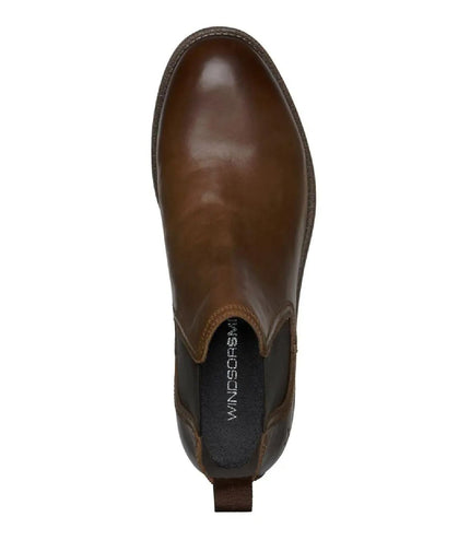 Windsorsmith Mens Brown Leather Chelsea Ankle Dealer Boots - Sergio