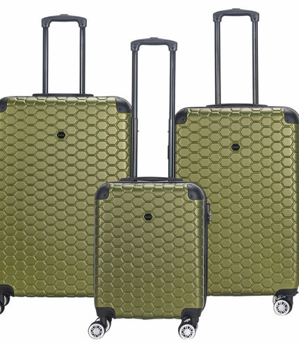Noda Set of 3 Hard Shell Suitcase in Green