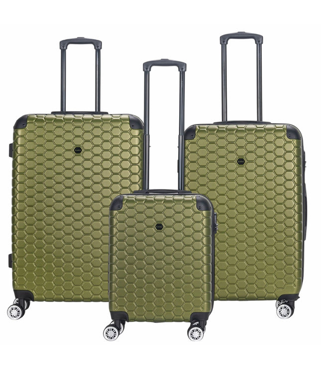 Noda Set of 3 Hard Shell Suitcase in Green