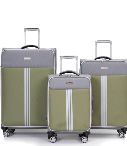 Beverley Set of 3 Soft Shell Suitcase in Grey