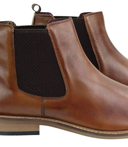 Mens Vintage Tan Leather Dealer Boots