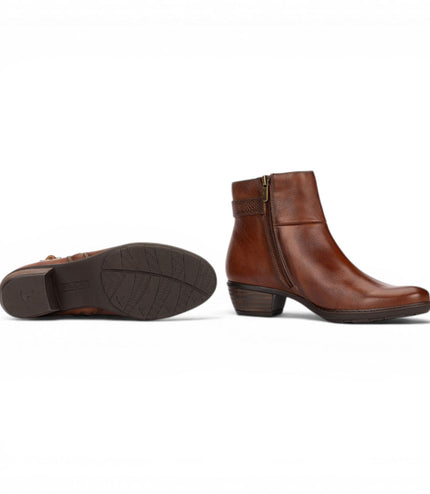 Pikolinos Women's Brown Leather Heel Ankle Boots - Utiel