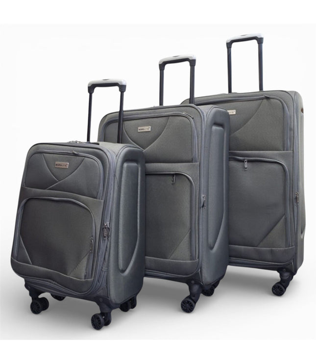 Nagoya Set of 3 Soft Shell Suitcase in Grey