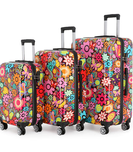 Chelsea Set of 3 Hard Shell Suitcase in Flower