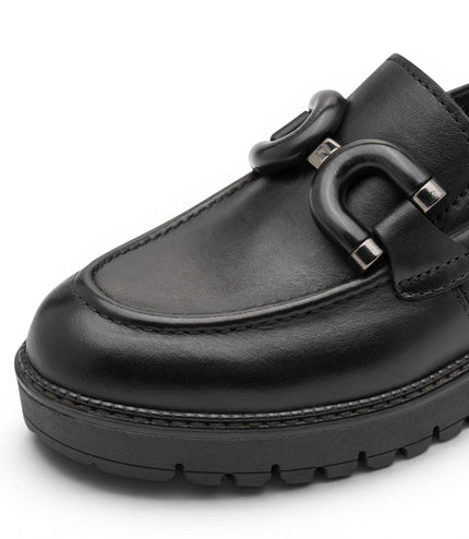 Tamaris Women's Black Leather Loafer Comfort Shoes - 24740-47