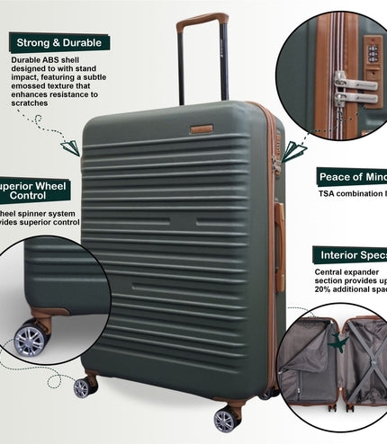 Armidale Large Hard Shell Suitcase in Green