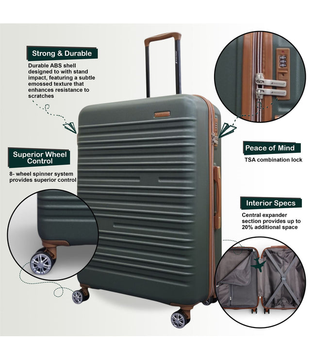 Armidale Large Hard Shell Suitcase in Green