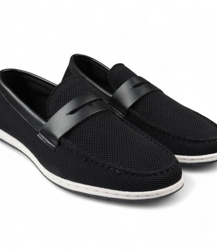 Men's Black Breathable Loafers Lightweight Slip-On