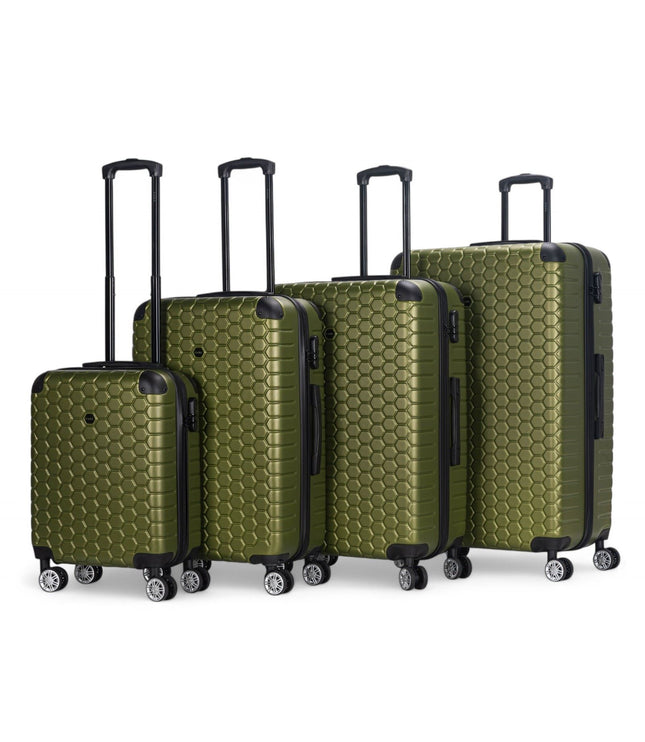 Noda Set of 4 Hard Shell Suitcase in Green