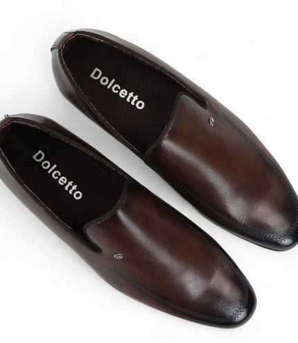 Men's Brown Classic Slip-On Loafers Formal Shoes