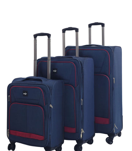 Andover Set of 3 Soft Shell Suitcase in Navy