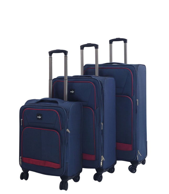 Andover Set of 3 Soft Shell Suitcase in Navy