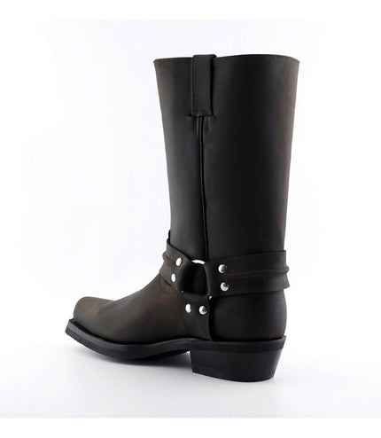 Grinders Unisex Brown Western High Leather Boots - Renegade Hi